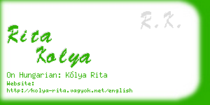 rita kolya business card